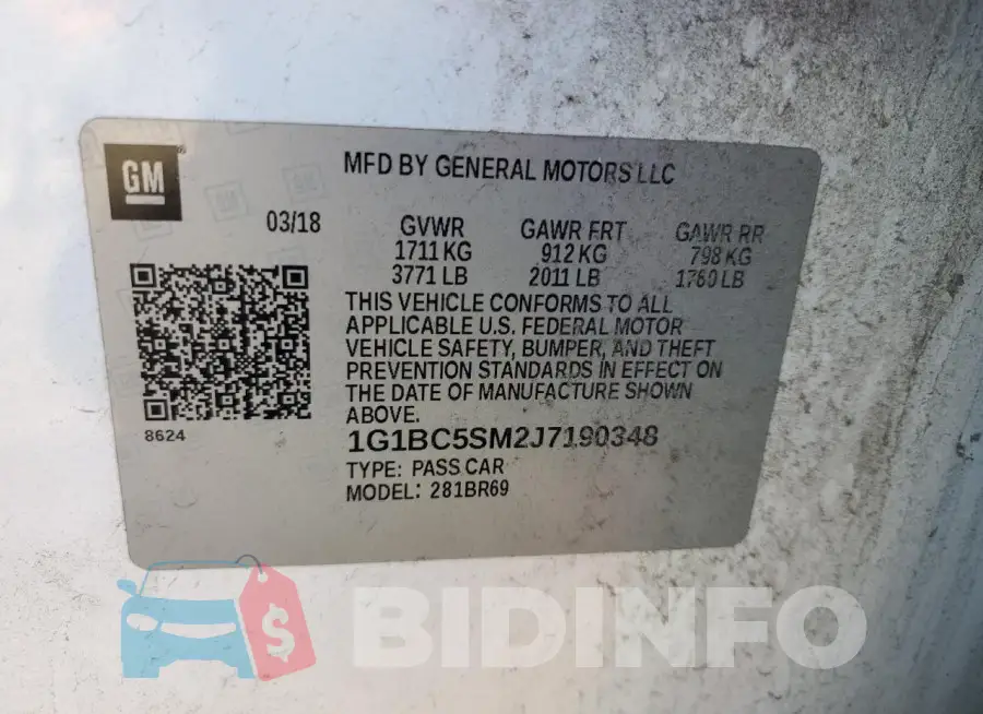 1G1BC5SM2J7190348 Photo# 12