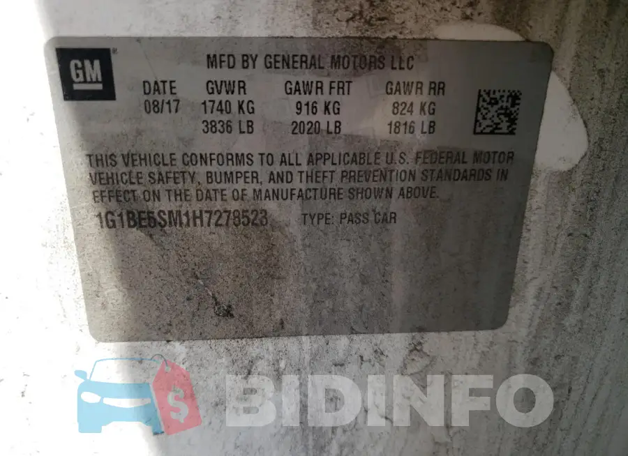 1G1BE5SM1H7278523 Photo# 12