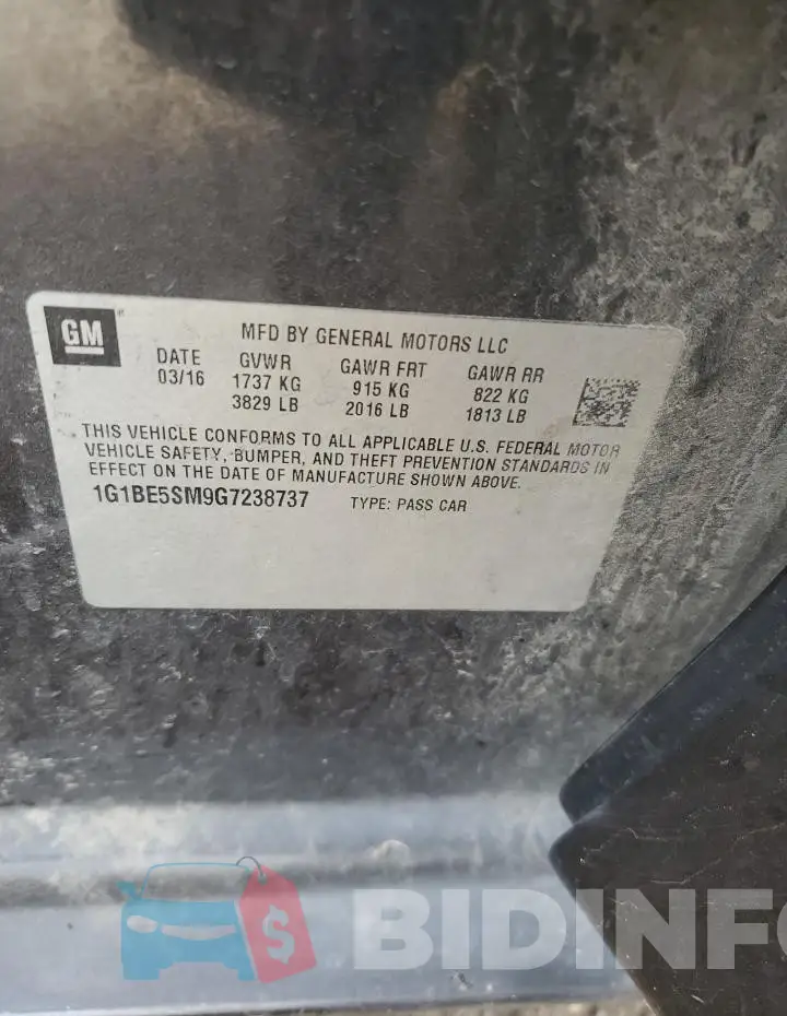 1G1BE5SM9G7238737 Photo# 12