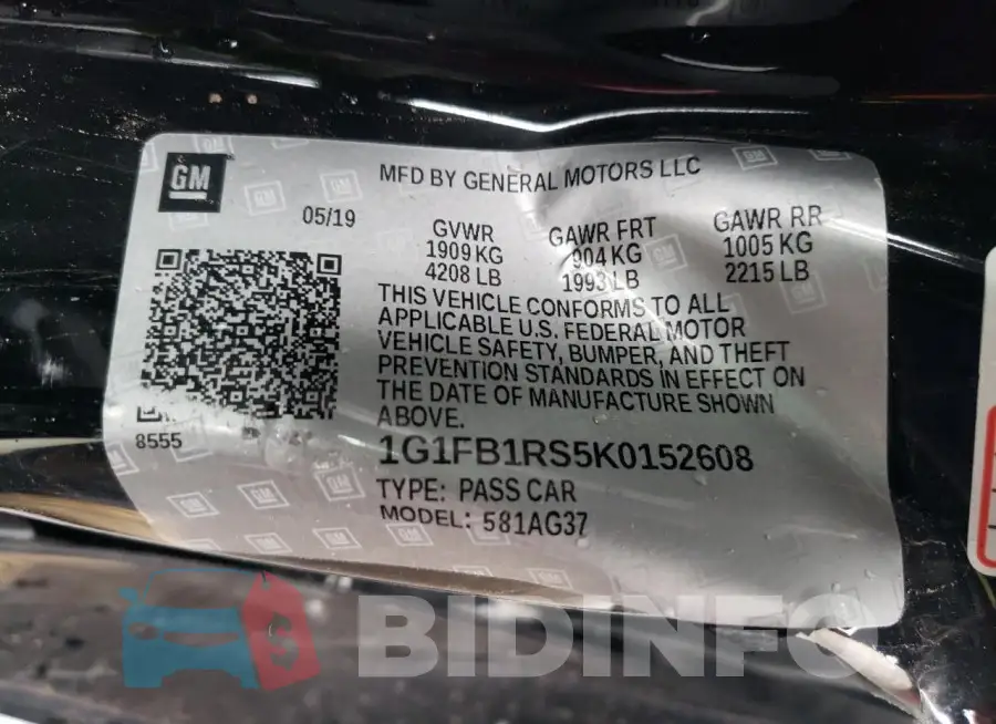1G1FB1RS5K0152608 Photo# 12