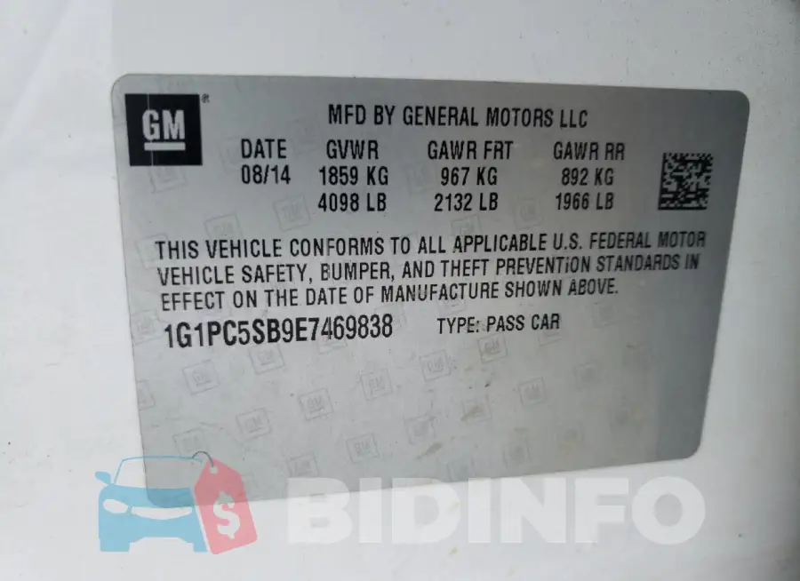 1G1PC5SB9E7469838 Photo# 12