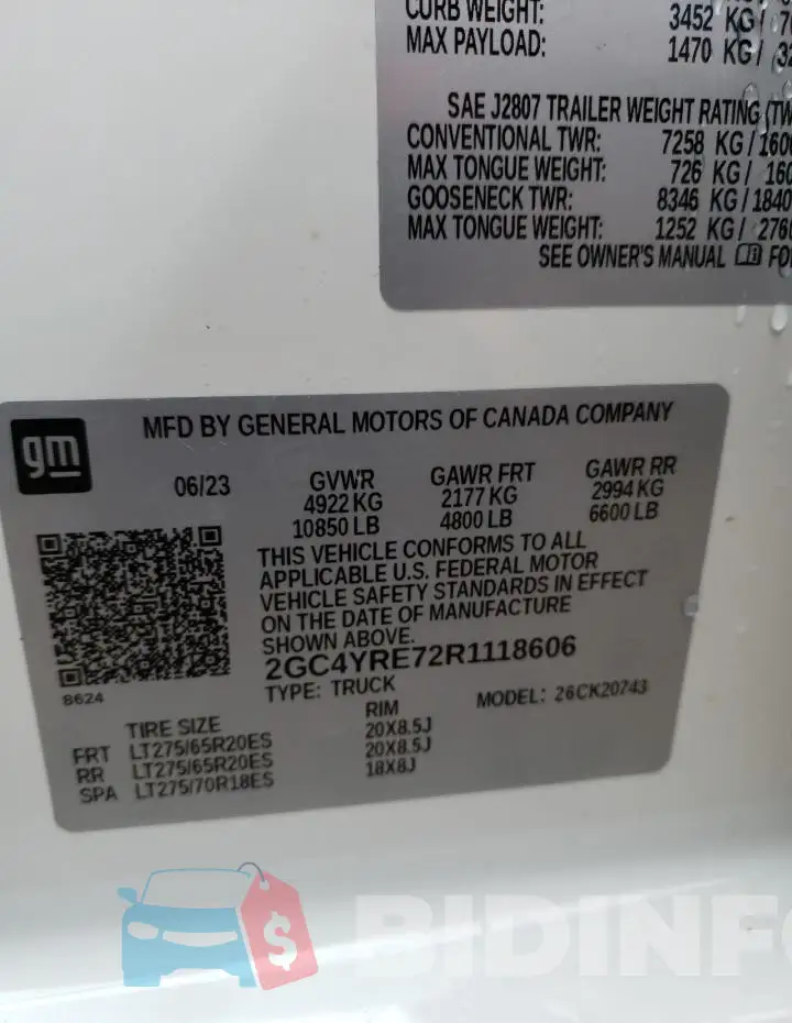 2GC4YRE72R1118606 Photo# 12