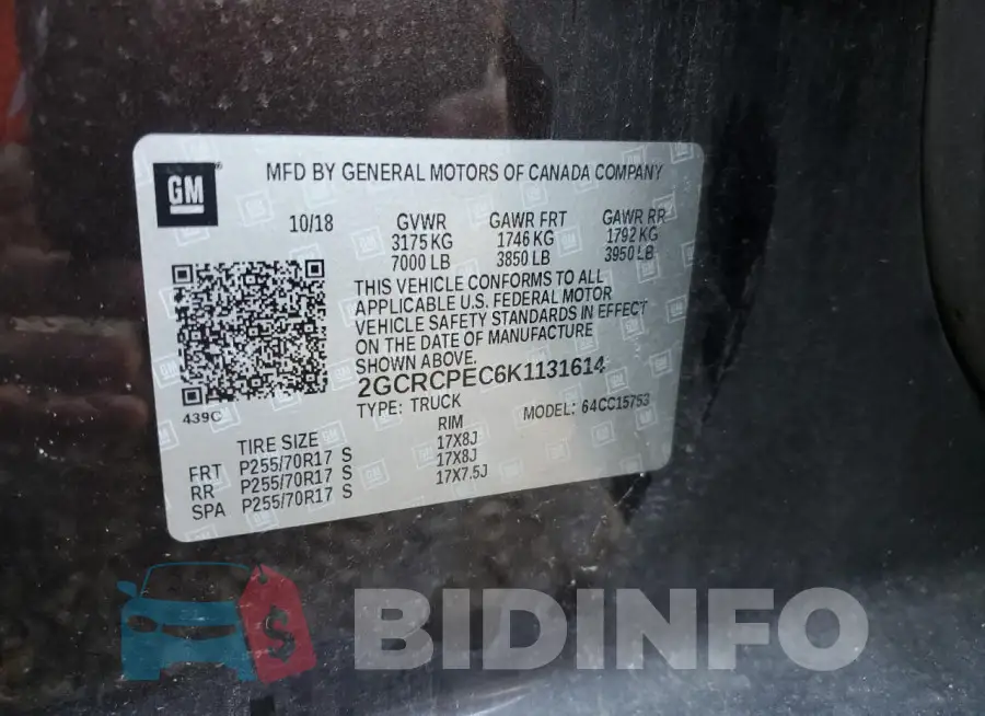 2GCRCPEC6K1131614 Photo# 12