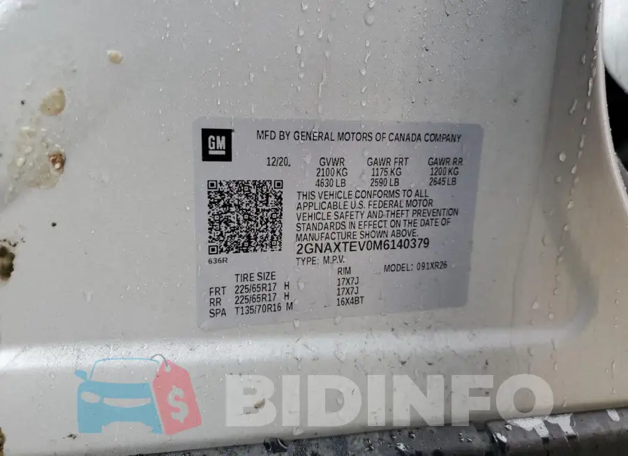 2GNAXTEV0M6140379 Photo# 12