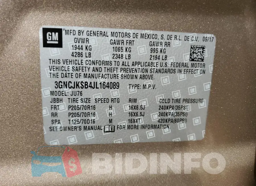 3GNCJKSB4JL164089 Photo# 13
