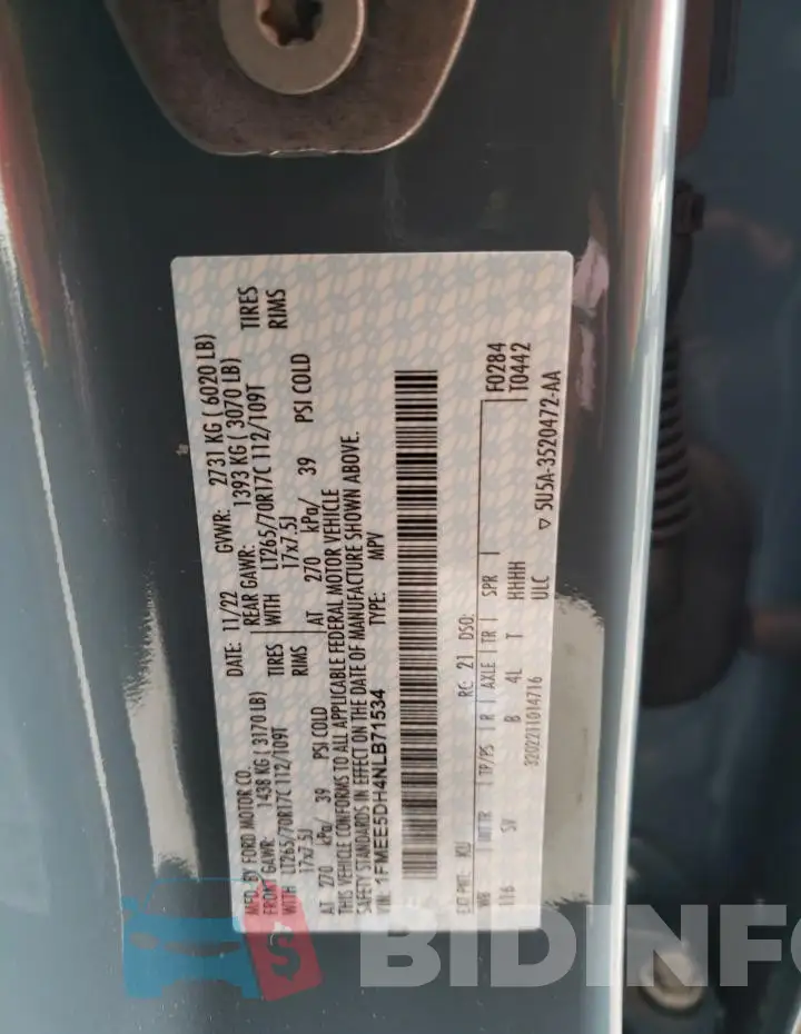 1FMEE5DH4NLB71534 Photo# 12