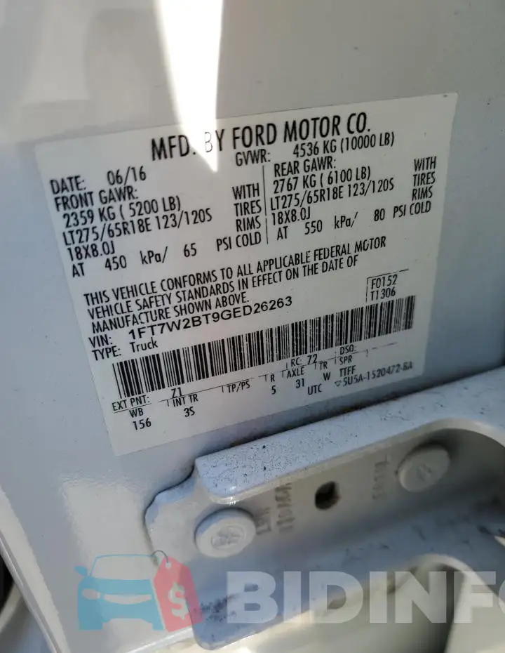 1FT7W2BT9GED26263 Photo# 12