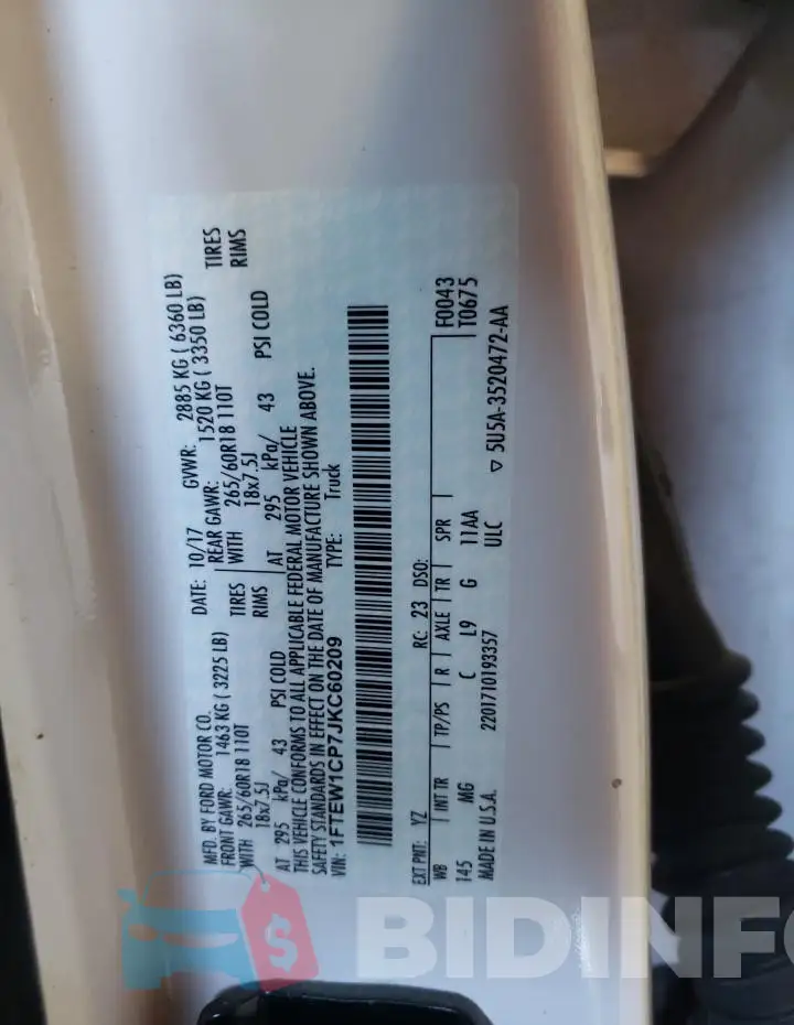 1FTEW1CP7JKC60209 Photo# 12