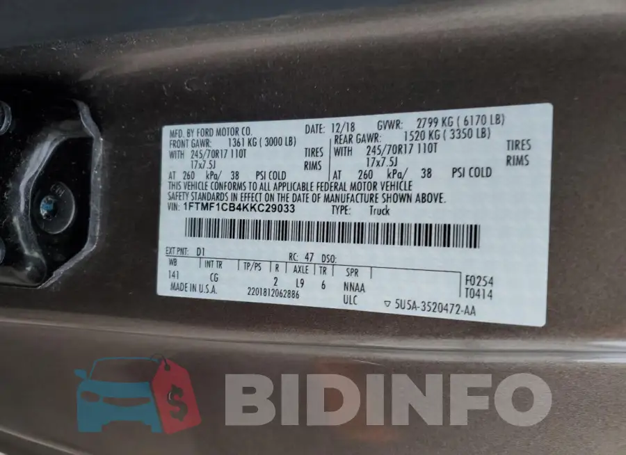1FTMF1CB4KKC29033 Photo# 12