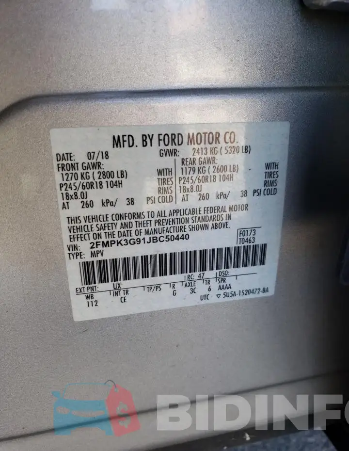 2FMPK3G91JBC50440 Photo# 13