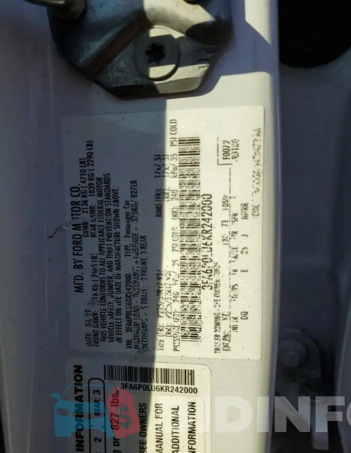3FA6P0LU6KR242000 Photo# 13