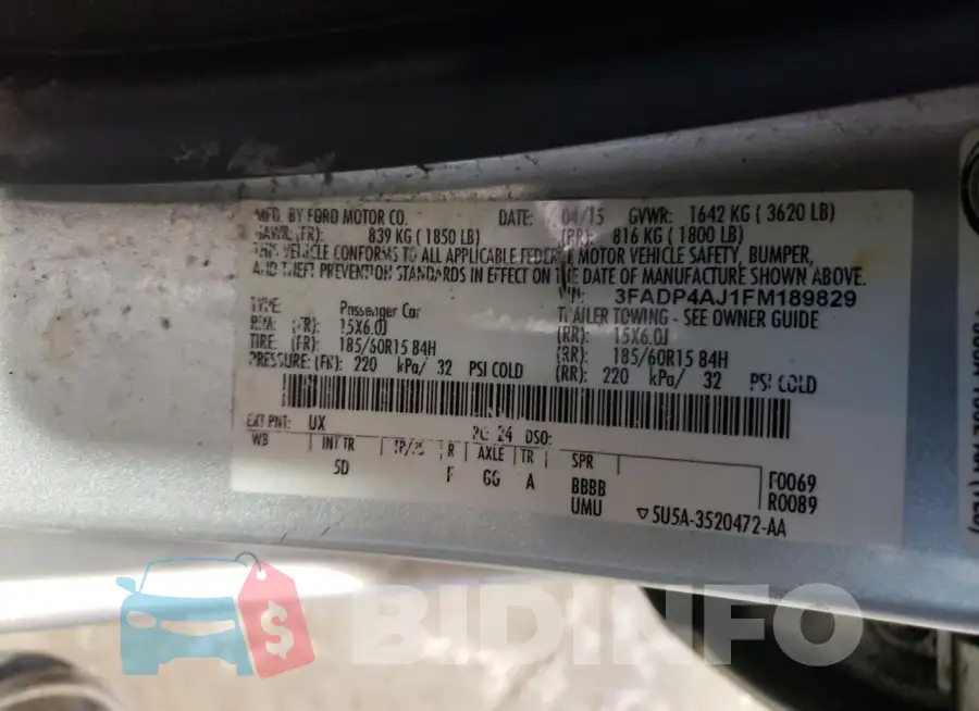3FADP4AJ1FM189829 Photo# 12