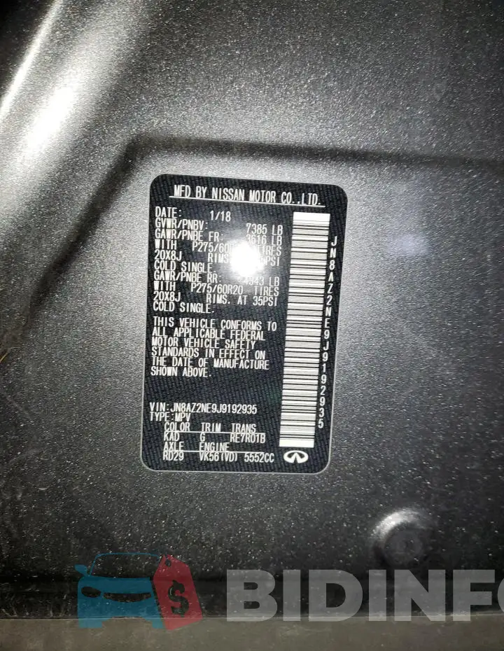 JN8AZ2NE9J9192935 Photo# 12