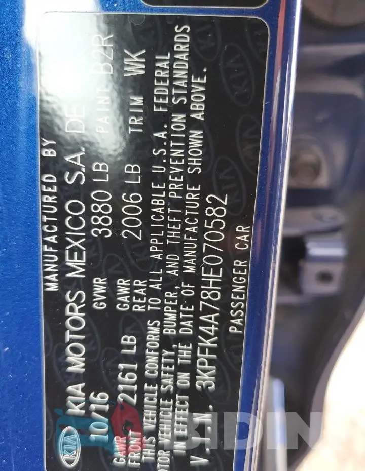 3KPFK4A78HE070582 Photo# 12