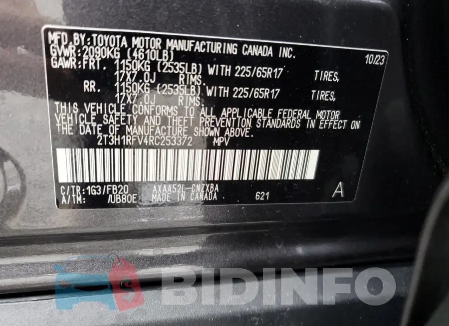 2T3H1RFV4RC253372 Photo# 14