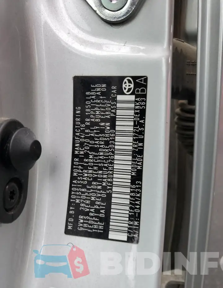 5YFBURHE2GP503160 Photo# 12