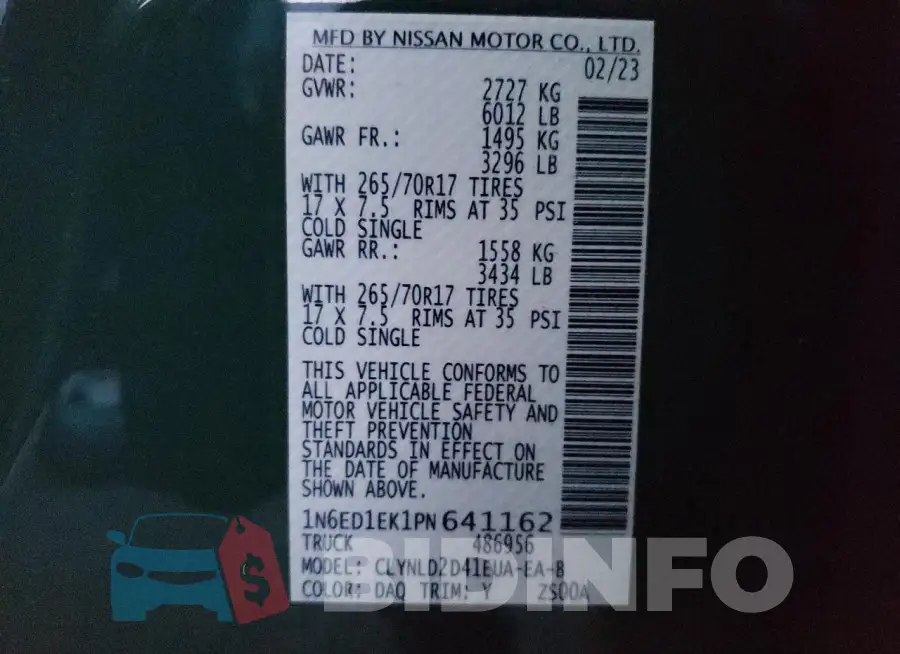 1N6ED1EK1PN641162 Photo# 12