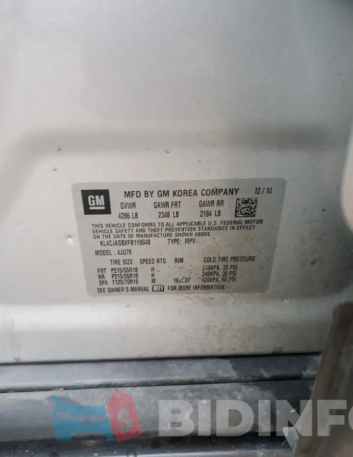 KL4CJASBXFB119048 Photo# 12