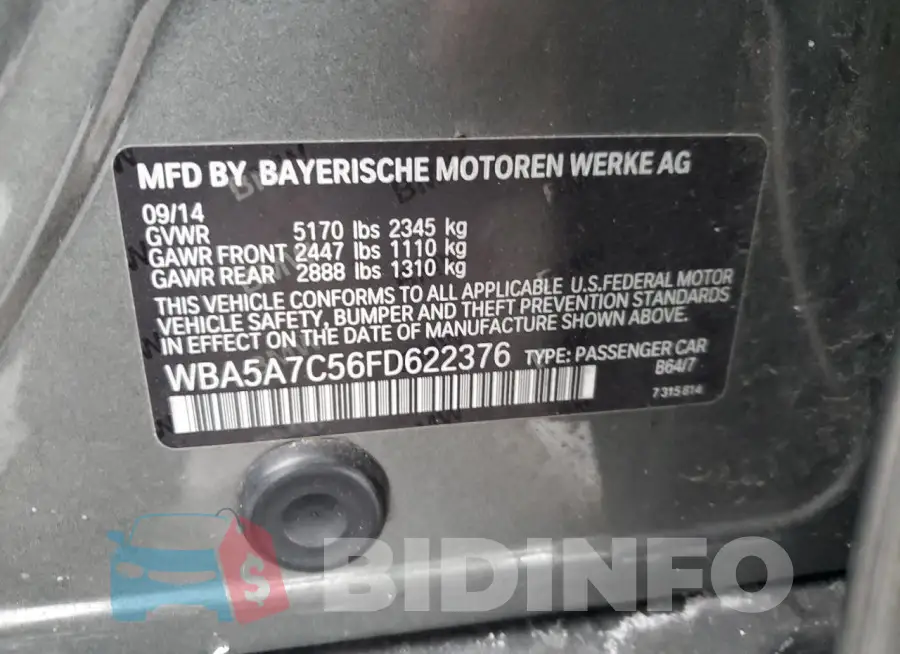WBA5A7C56FD622376 Photo# 12