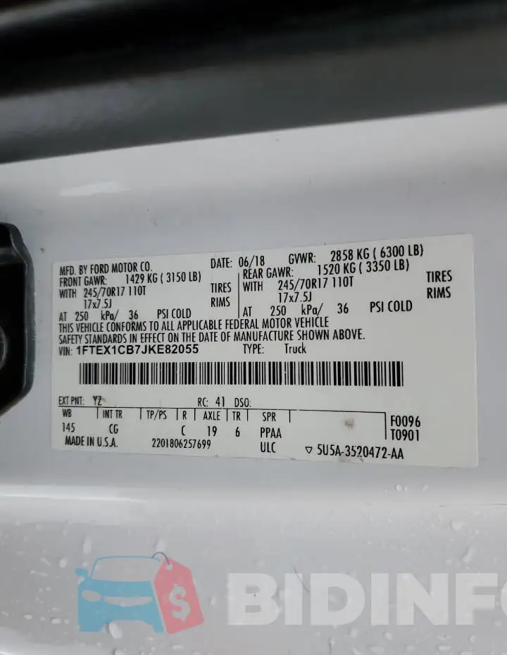 1FTEX1CB7JKE82055 Photo# 12