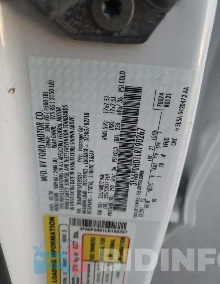 3FA6P0HD1LR190267 Photo# 12