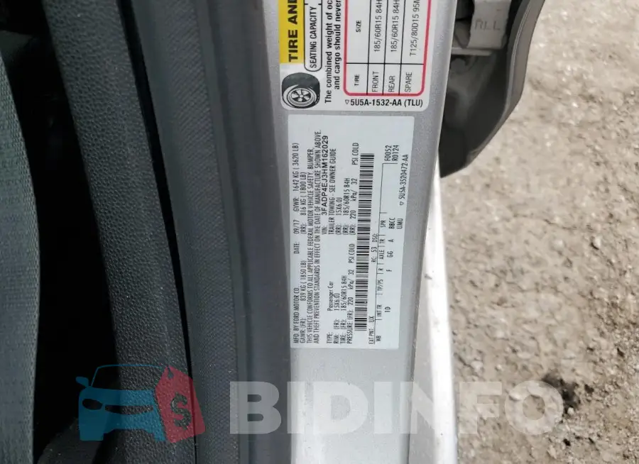 3FADP4EJ3HM162029 Photo# 12