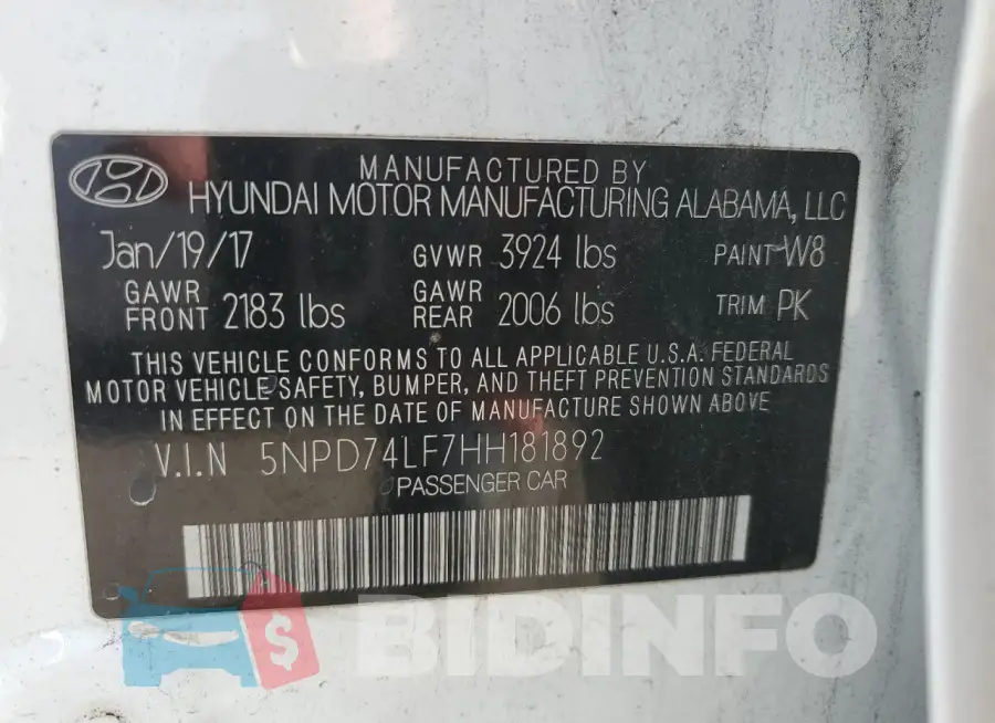 5NPD74LF7HH181892 Photo# 12