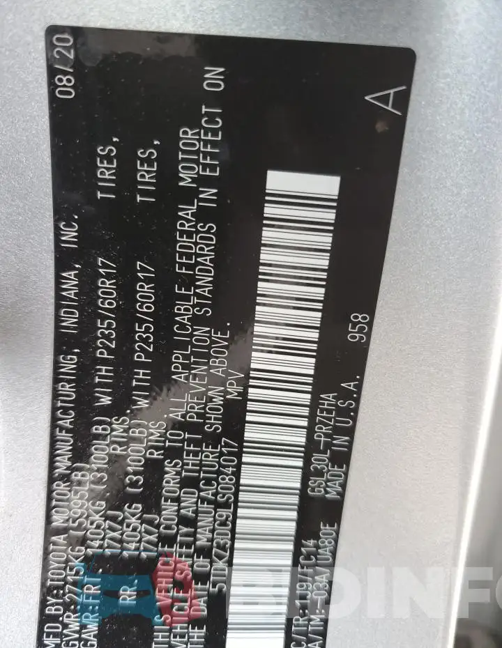 5TDKZ3DC9LS084017 Photo# 13