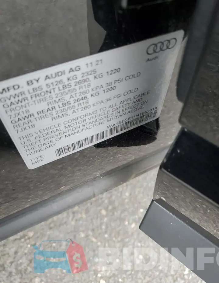 WA1EECF37N1052019 Photo# 12