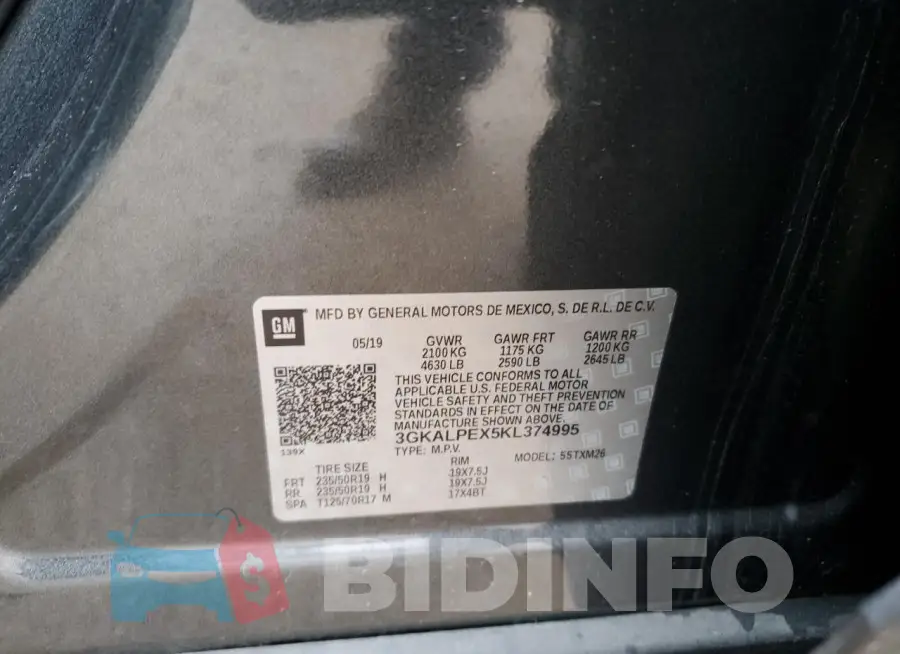 3GKALPEX5KL374995 Photo# 13