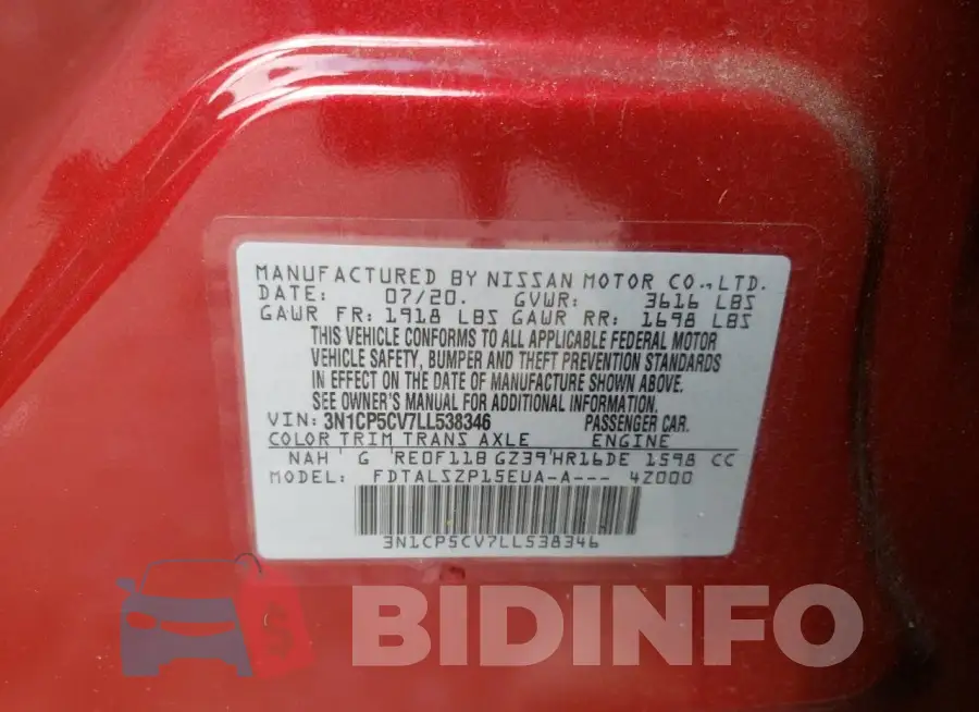 3N1CP5CV7LL538346 Photo# 12