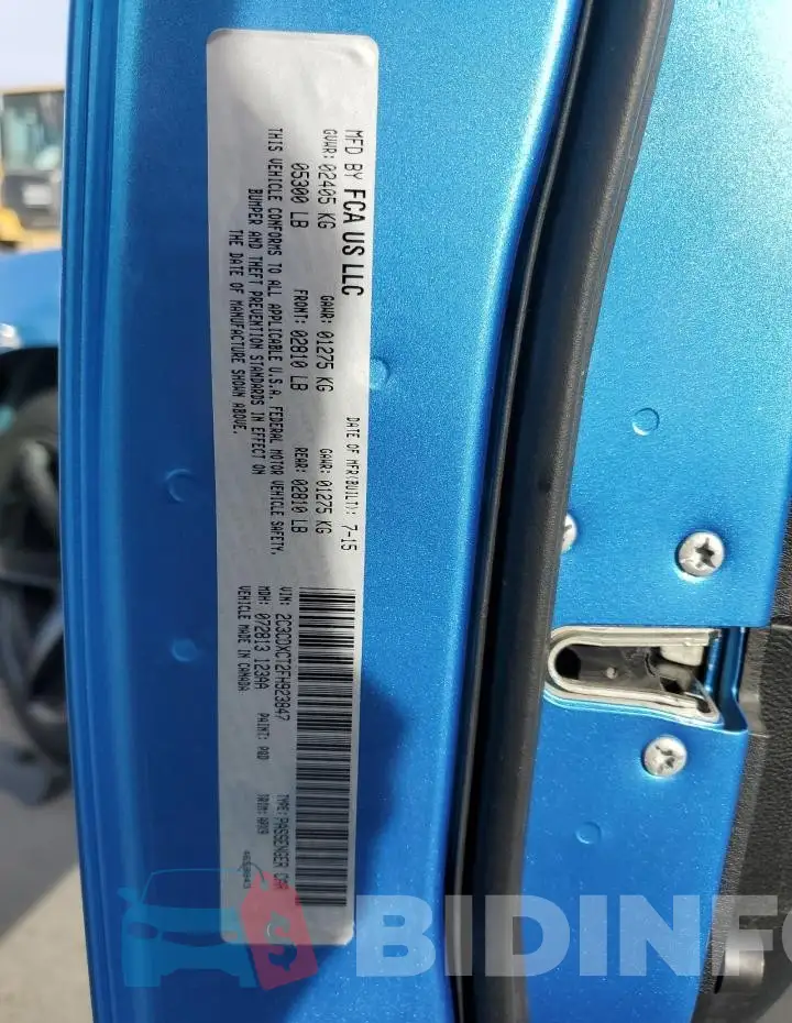 2C3CDXCT2FH923847 Photo# 13