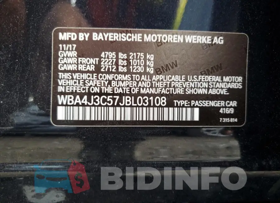 WBA4J3C57JBL03108 Photo# 12