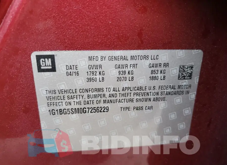 1G1BG5SM0G7256229 Photo# 12