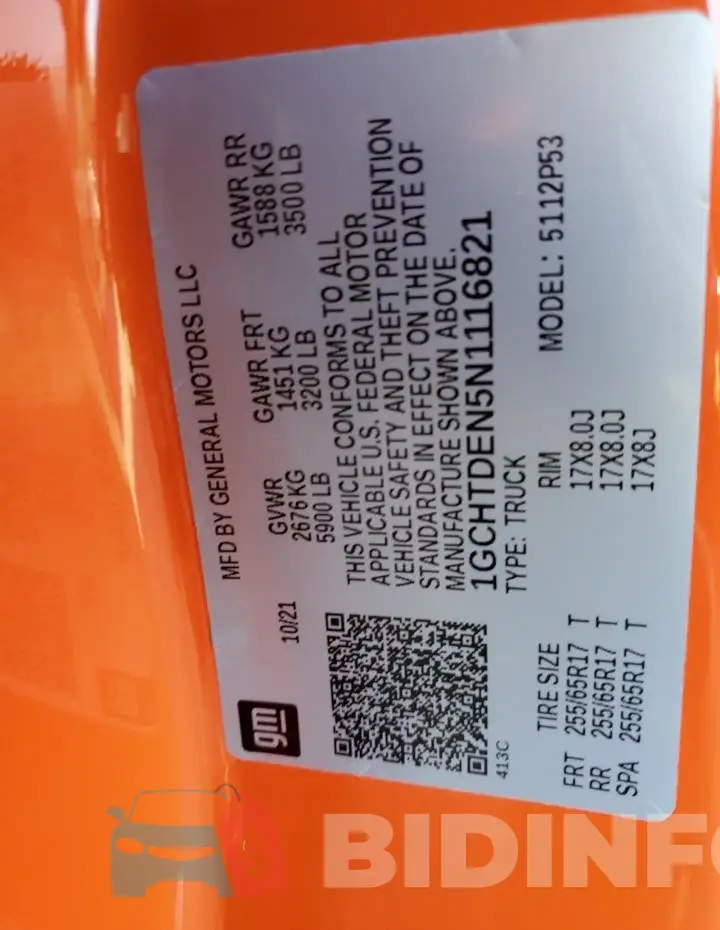1GCHTDEN5N1116821 Photo# 12