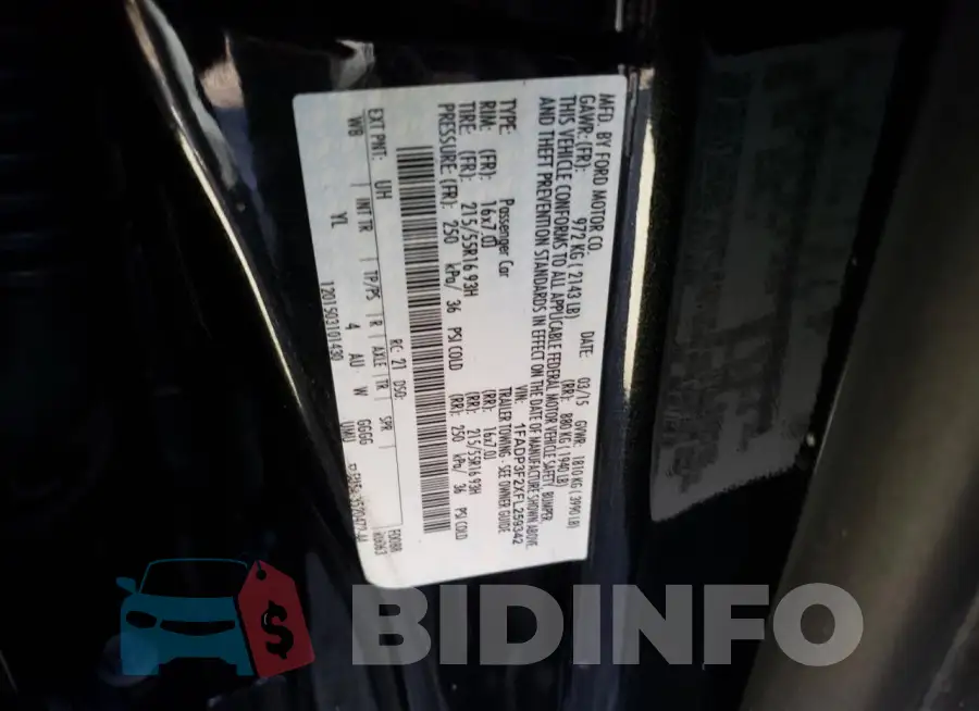 1FADP3F2XFL259342 Photo# 12