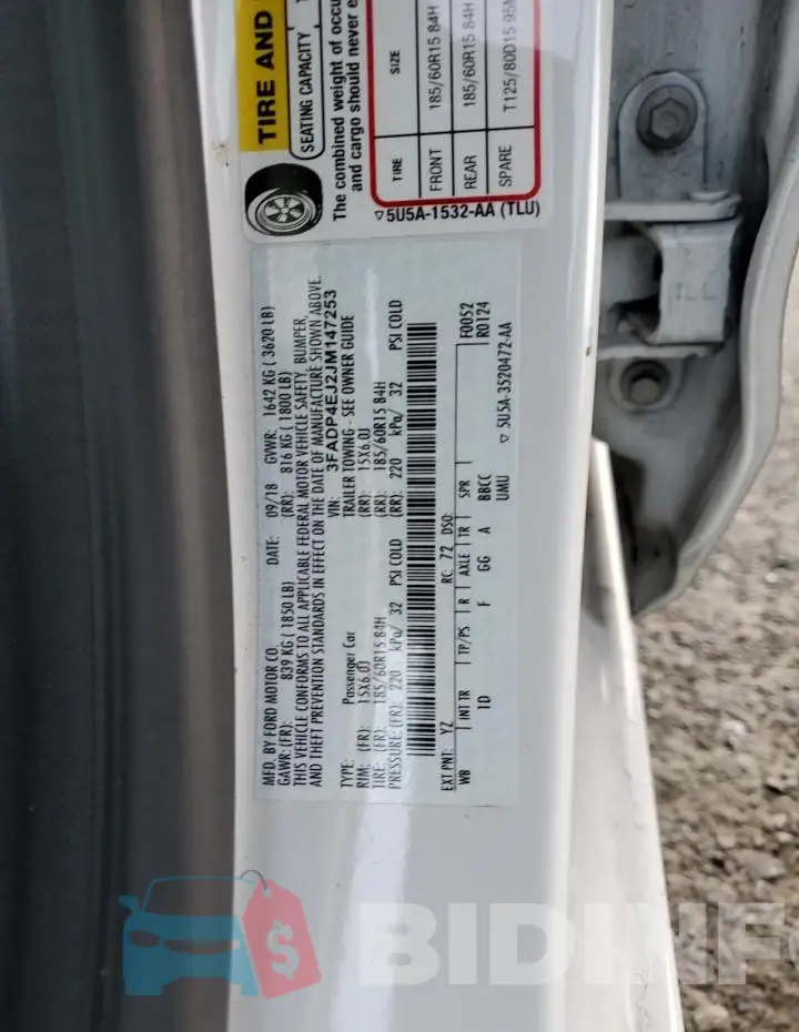 3FADP4EJ2JM147253 Photo# 12