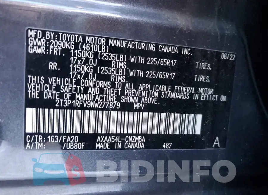 2T3P1RFV9NW277879 Photo# 12