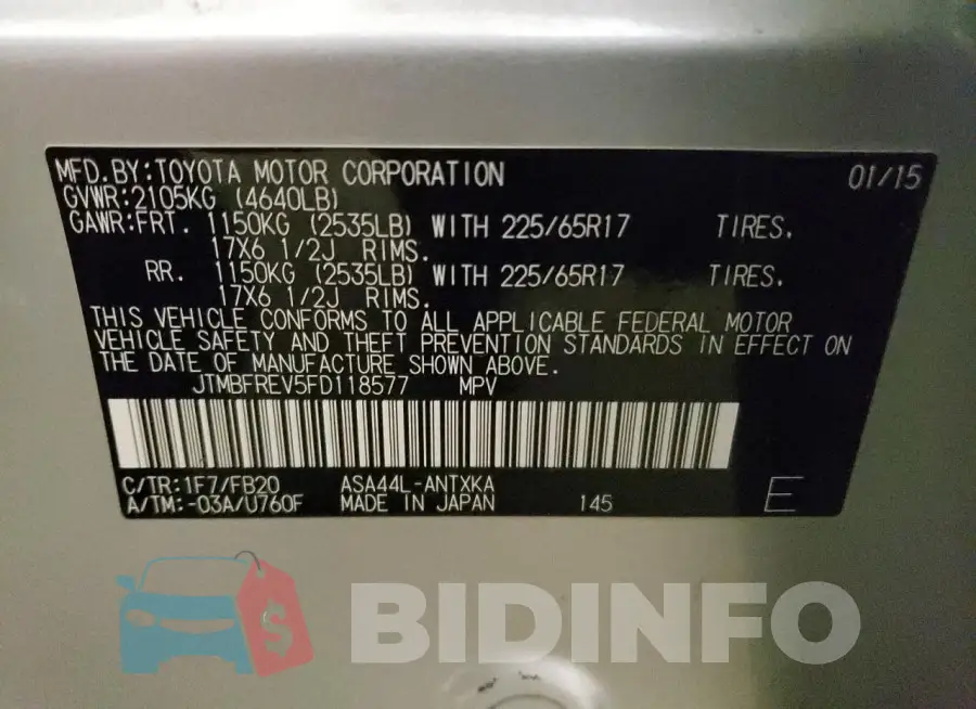 JTMBFREV5FD118577 Photo# 12