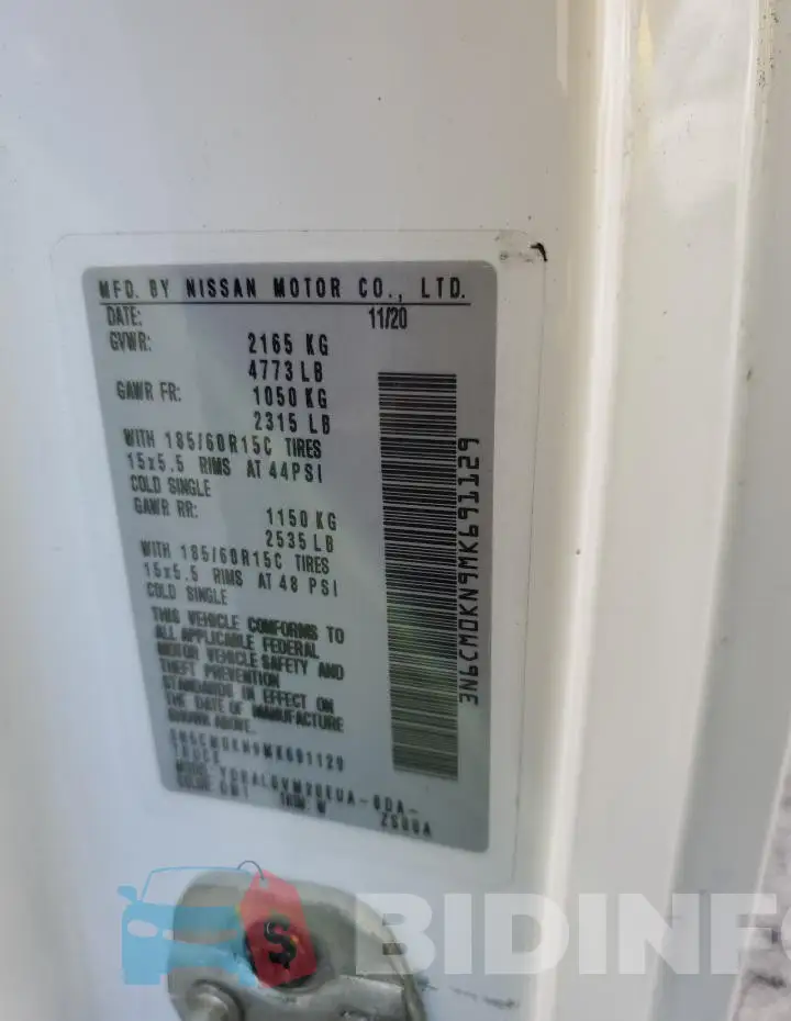 3N6CM0KN9MK691129 Photo# 14