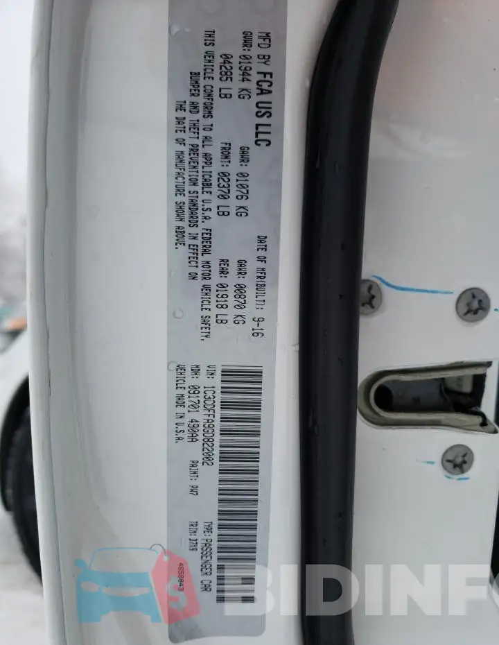 1C3CDFFA9GD822002 Photo# 12