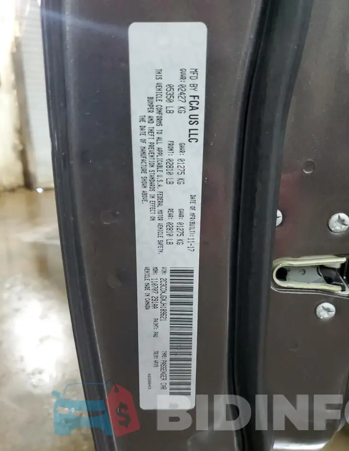 2C3CDXJGXJH189621 Photo# 12