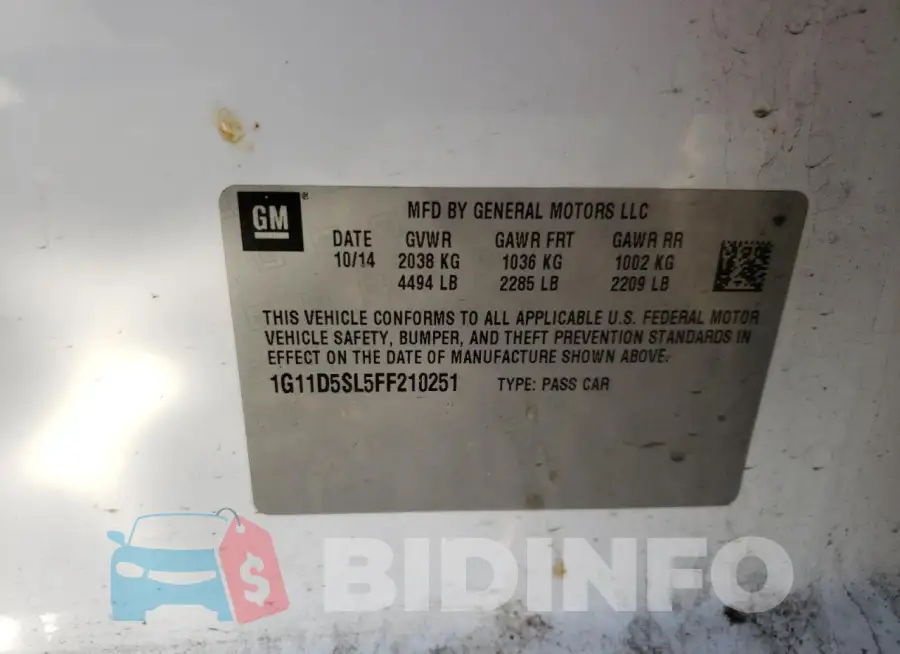 1G11D5SL5FF210251 Photo# 12