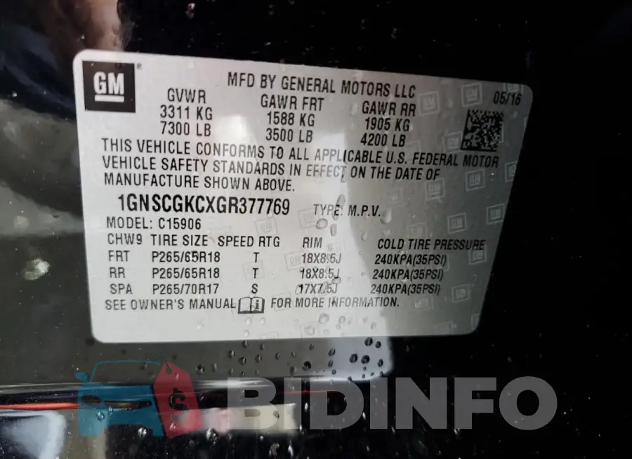 1GNSCGKCXGR377769 Photo# 13