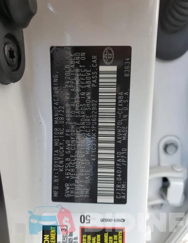 4T1C31AK1PU602902 Photo# 13