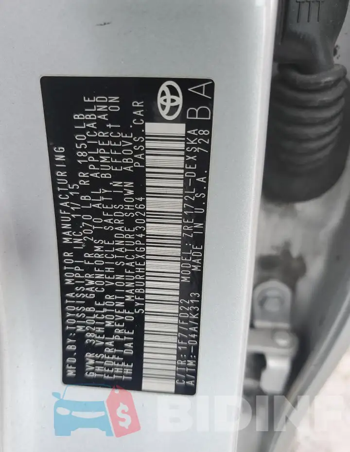5YFBURHEXGP430264 Photo# 12