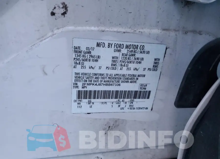 2FMPK4J87HBB67336 Photo# 13