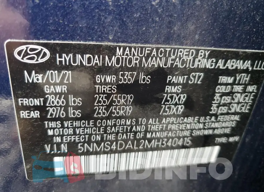 5NMS4DAL2MH340415 Photo# 14