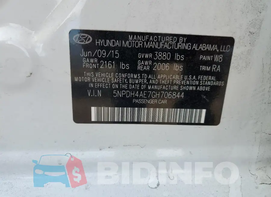 5NPDH4AE7GH706844 Photo# 12