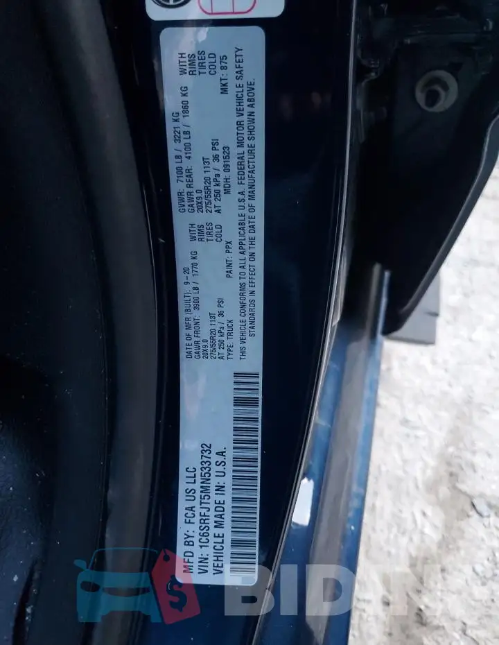 1C6SRFJT5MN533732 Photo# 13